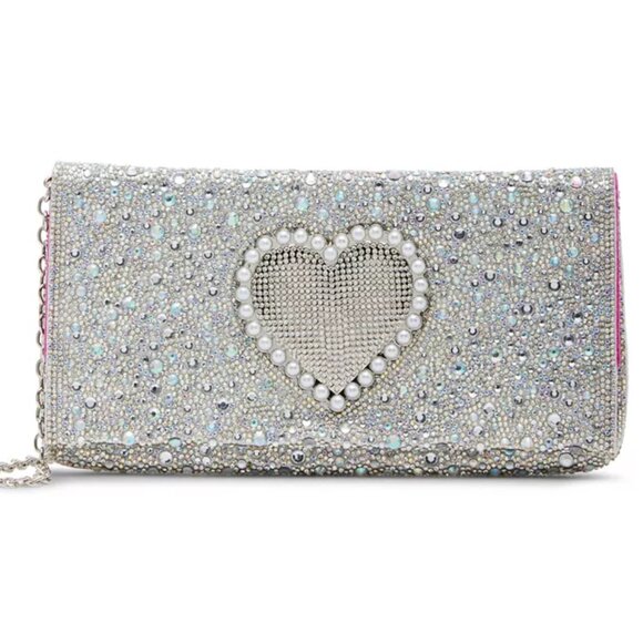Soft Zipper Purse - Silver Rhinestone - Picture 1 of 3